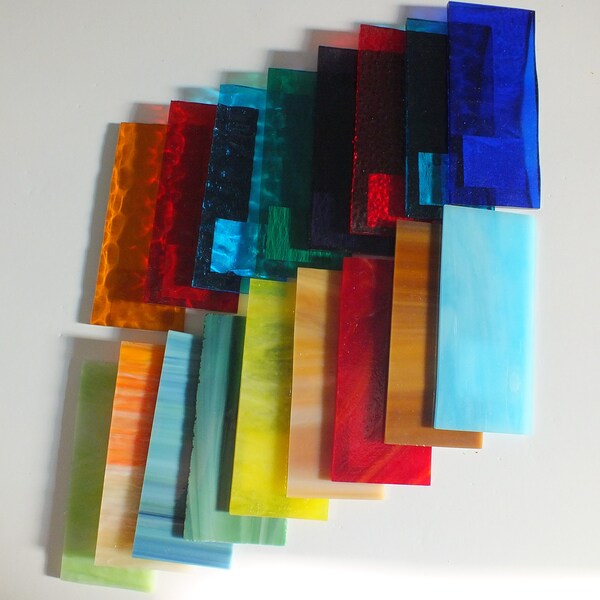 Stained Glass Variety Pack - 10 sheets of 7" by 4" Art Glass