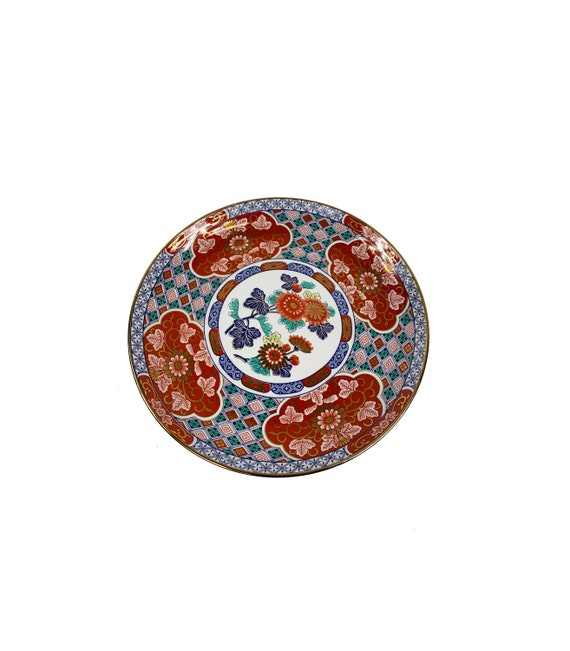 Vintage Andrea By Sadek Red Porcelain Large Decorative Plate Etsy