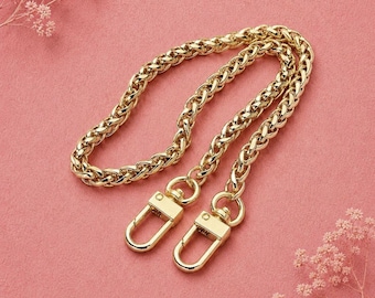 FERIAL ROSE Braided Gold Bag Chain Strap Replacement Crossbody For Handbags - 7mm Width