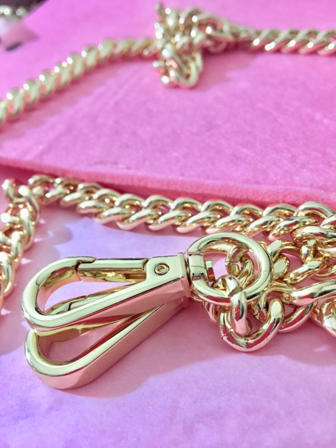 Purse Chain Large Gold Curb 10mm Width Strap EXTENDER for 