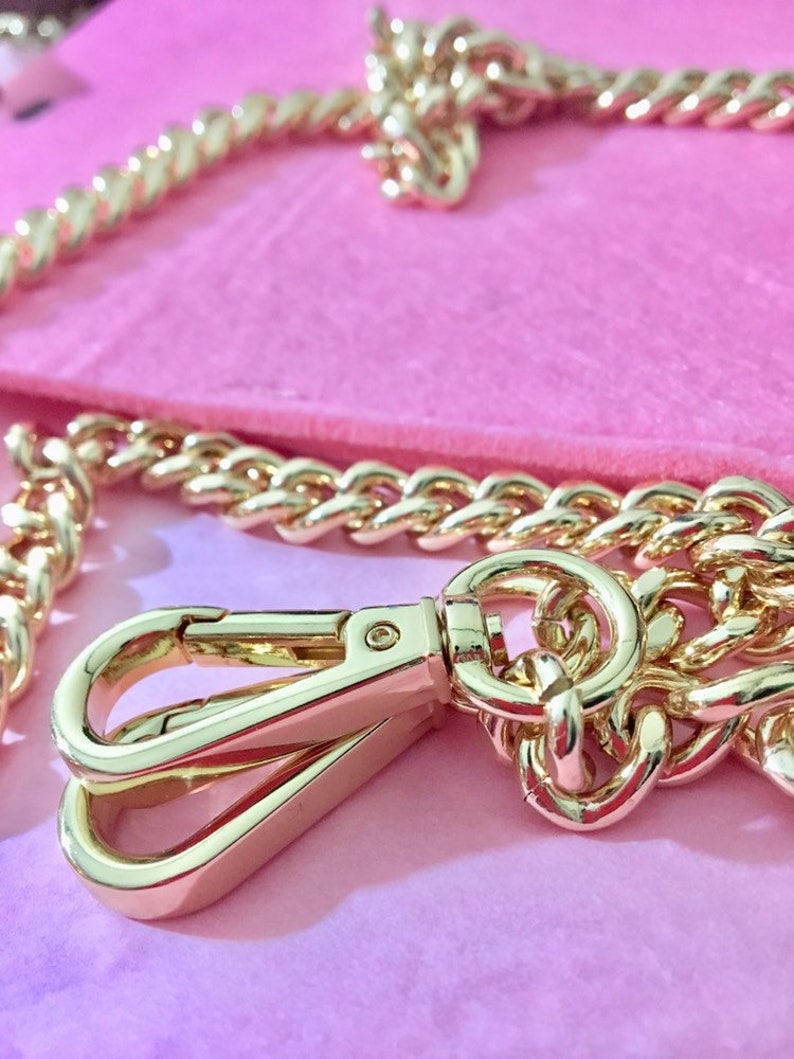 Purse Chain Large Gold Curb 10mm Width For Handbag/Purse Strap Style Your Clasp & Length image 1