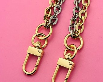 Shoulder Strap Double Charm Accessory 7mm Oval Bag Chain