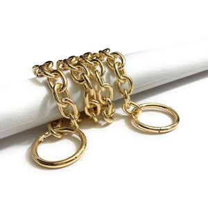 Gold Geldbörse Kette für Geldbörse Schulter Tasche Kette Gurt oder Crossbody Gold Ersatz Kette kurze & lange Größen [16 mm leicht 0] - Länge wählen