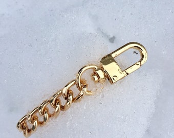 Purse Chain Large Gold Curb - (10mm) Width Strap EXTENDER for Handbag & Purse