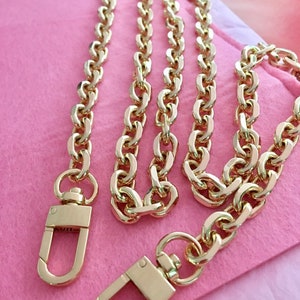 Classic Rolo Chain Strap for Bags/purses GOLD Luxury Chain 1/4 7mm Wide  Choose Length & Clasps 