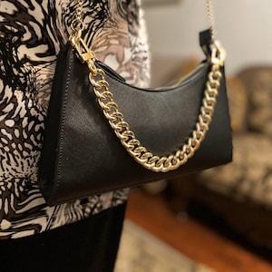 Bag Charm Chunky Purse Chain Charm Replacement Polished - Gold 10&quot;
