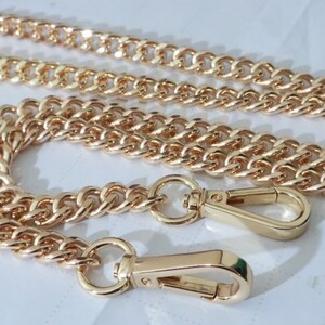 Purse Chain Large Gold Curb 10mm Width For Handbag/Purse Strap Style Your Clasp & Length image 2