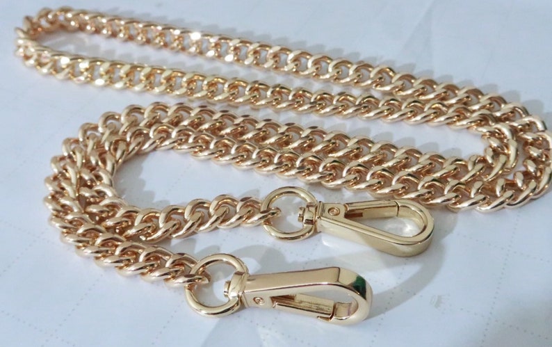 Purse Chain Large Gold Curb 10mm Width For Handbag/Purse Strap Style Your Clasp & Length image 2