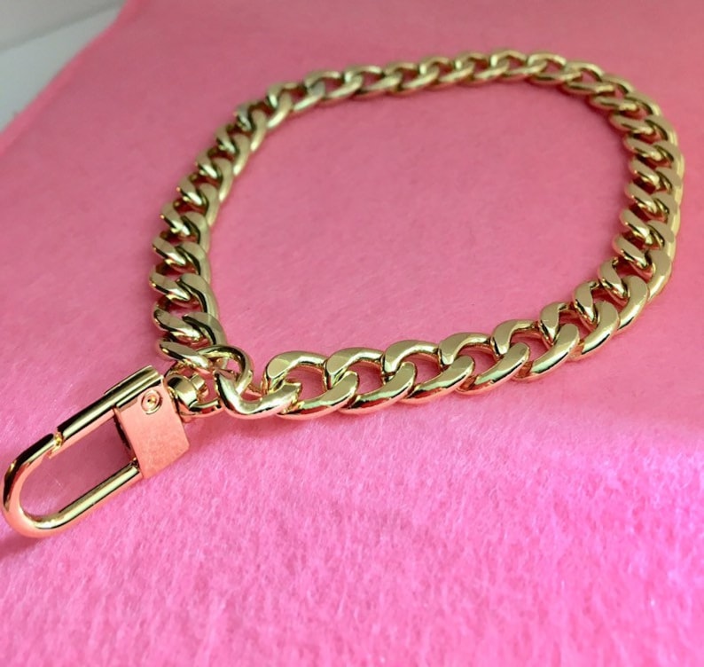 Chain Wrist Strap Classy Cut Curb With Small Hook Pick Color & Size image 2