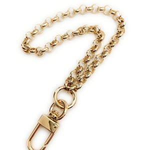 Chain Wristlet Strap Gold 7mm O Chain Design For Women's Handbag image 8