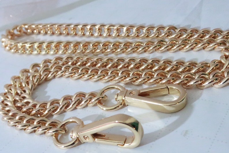 Purse Chain Large Gold Curb 10mm Width For Handbag/Purse Strap Style Your Clasp & Length image 3