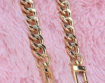FERIAL ROSE Gold Chunky Purse Chain Shoulder Chain Strap Replacement Jumbo Chunky Chain Strap | Thick Gold Purse Chain - 16mm