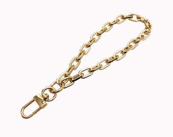 FERIAL ROSE Gold Wristlet Chain Strap Gold Chain Wristlet [9mm Candy Box] | Chain Wristlet For Purse | Handbag Wristlet Chain