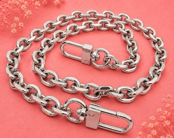 FERIAL ROSE 9mm Mini Rolo Silver Bag Chain Strap For Crossbody Chain or Shoulder Handbag Chain Diamond Cut Style