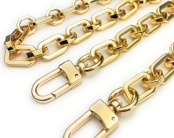 Gold Purse Chain Shoulder Bag Strap [Justice] 16mm - Personalize Length