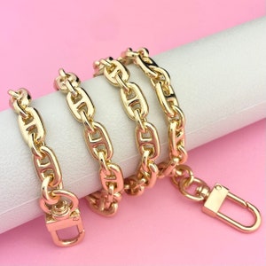 Chaîne de sac à main dorée pour sac à main de femme Chaîne de bandoulière ou bandoulière dorée 8 mm | Bracelet chaîne en or - Sélectionnez votre taille