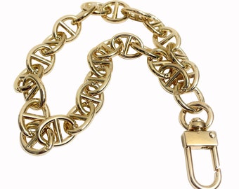 Wristlet Chain Gold For Handbag [12mm Blissy] Design For Wristlet Strap