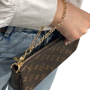 Chain Wristlet Strap Gold 7mm O Chain Design For Women's Handbag image 3