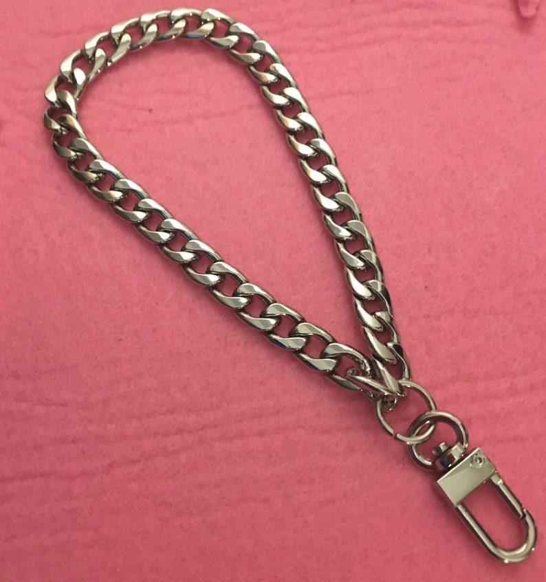 Chain Wrist Strap Classy Cut Curb With Small Hook Pick Color & Size image 6