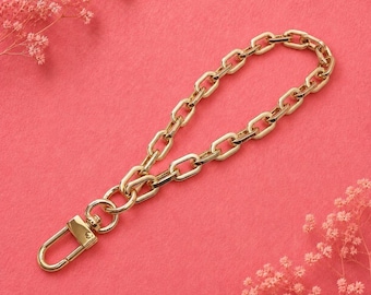 FERIAL ROSE Gold Bag Chain Wristlet Strap | 9mm Candy Box Links
