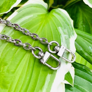 Silver Purse Chain Crossbody Strap Shoulder Strap Chain for Bag Chains | Silver Crossbody Chain Strap Replacement in 7mm Oval - 8&quot; - 48&quot;