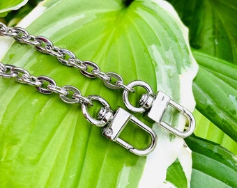 FERIAL ROSE Silver Bag Strap Chain For Luxury Handbags Crossbody Silver Bag Chain | Replacement in 7mm Oval - 8" - 48" -