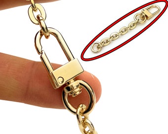 Gold Bag Extender Strap Purse Chain Extender For Handbag | Lengthen Purse Strap Extender For Women&#39;s Handbag Oval (7mm) - Add Length