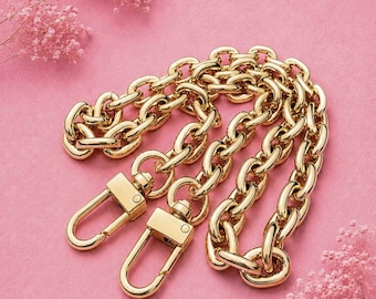 FERIAL ROSE-gouden schouderriem vervangende taskettingen voor hoogwaardige handtassen (10 mm) rond