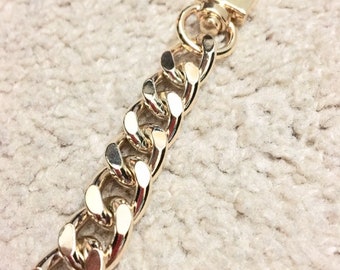 Chain Strap Extender Light Gold For Handbag | Bag extender For Purse | Purse Extender Curb Style (12mm) Width - choose your length