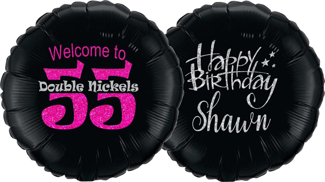Double Nickels Happy 55th Birthday mylar balloon Etsy