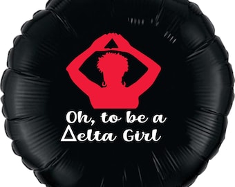 Delta, Delta Black, Greek, Sorority,  Personalized Mylar balloons , customized Mylar balloons