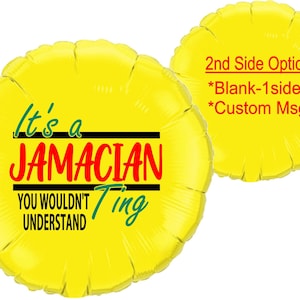 One Love Jamaica, two side balloon with Irie, One Love America,  18" black mylar balloon