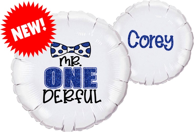 18 mylar balloon for 1st Birthday Mr One-derful Polka-Dot Bowtie