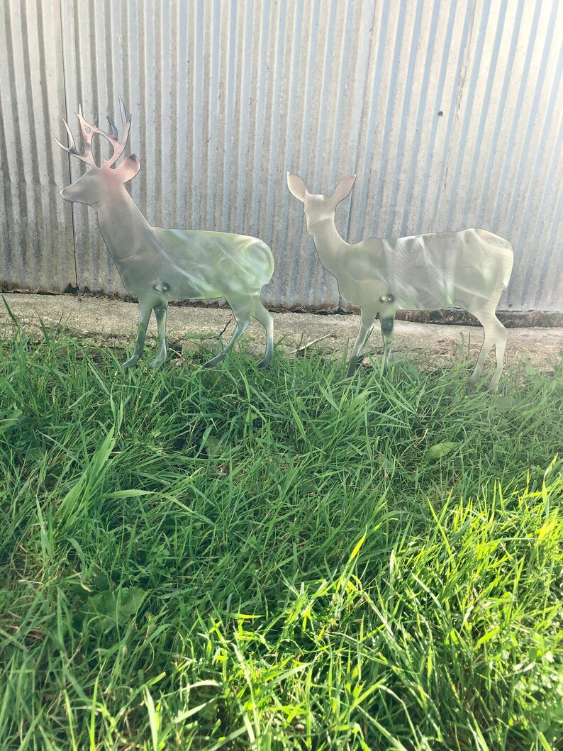 Buck and Doe Yard Stakes Deer Yard Art Deer Garden Decor Etsy