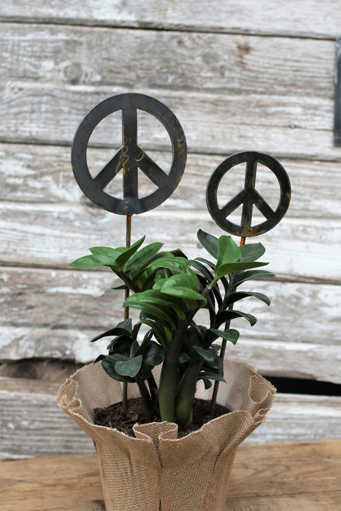 Peace Sign Garden Stakes Peace Sign Yard Art Peace Metal Etsy