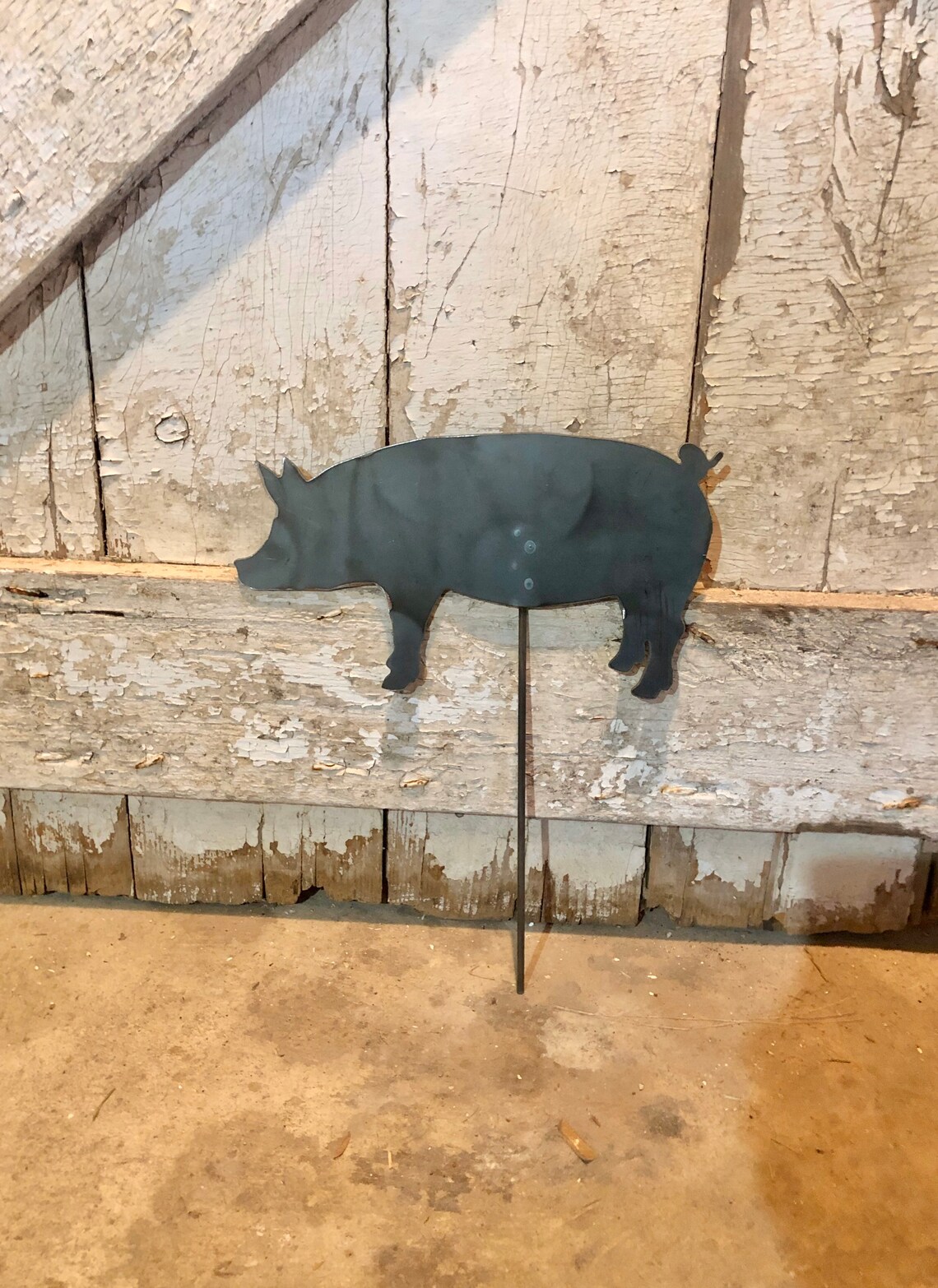 Pig Garden Stake Pig Yard Art Farm Metal Art Outdoor Etsy