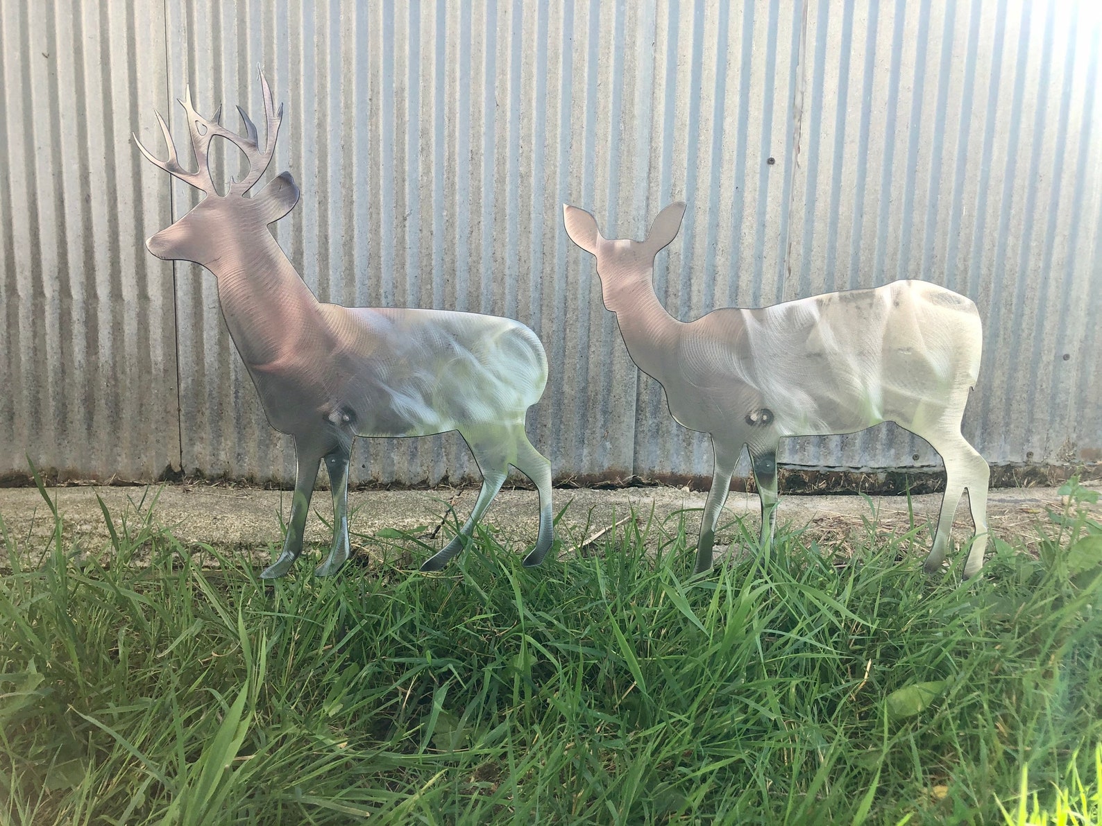 Buck and Doe Yard Stakes Deer Yard Art Deer Garden Decor Etsy