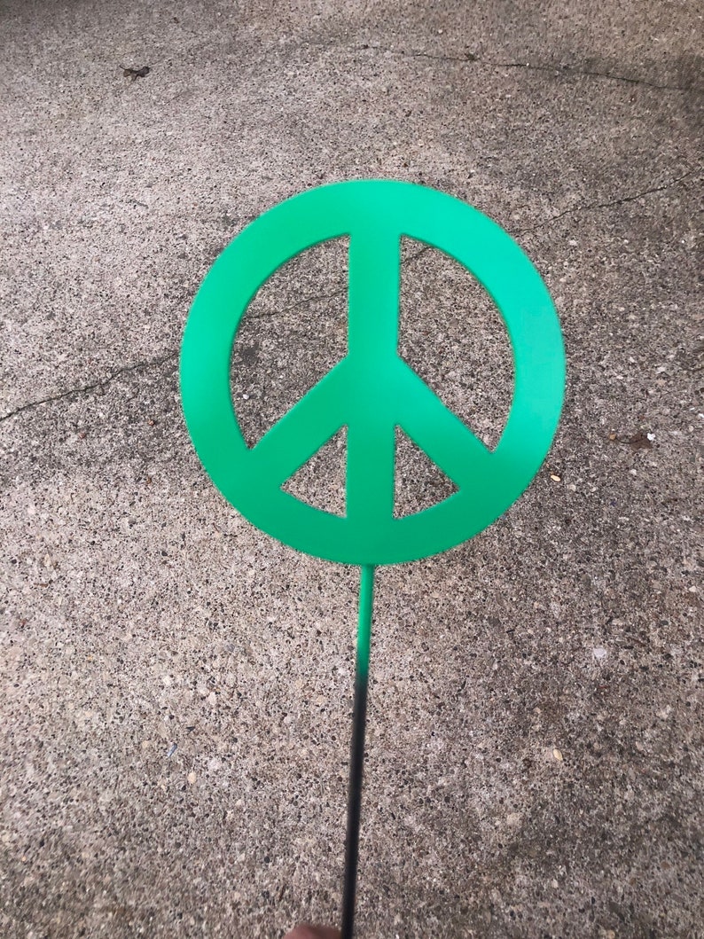 Peace Love and Happiness Garden Stakes Peace Sign Yard Art Etsy