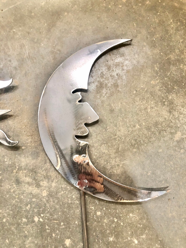 Sun and Moon Yard Stake Celestial Yard Art Sun Garden Art Etsy