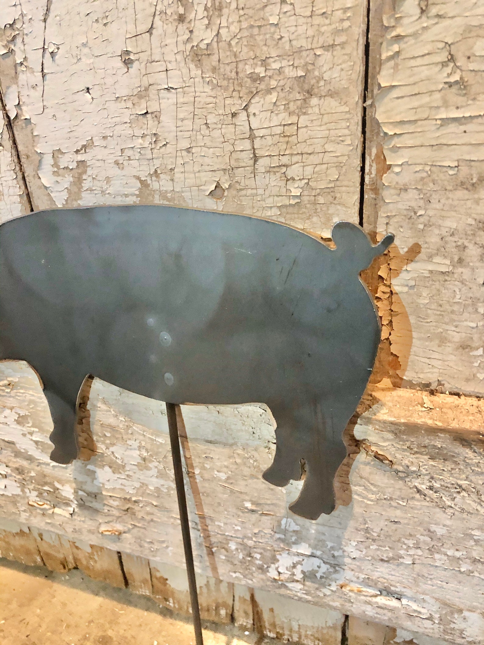 Pig Garden Stake Pig Yard Art Farm Metal Art Outdoor Etsy