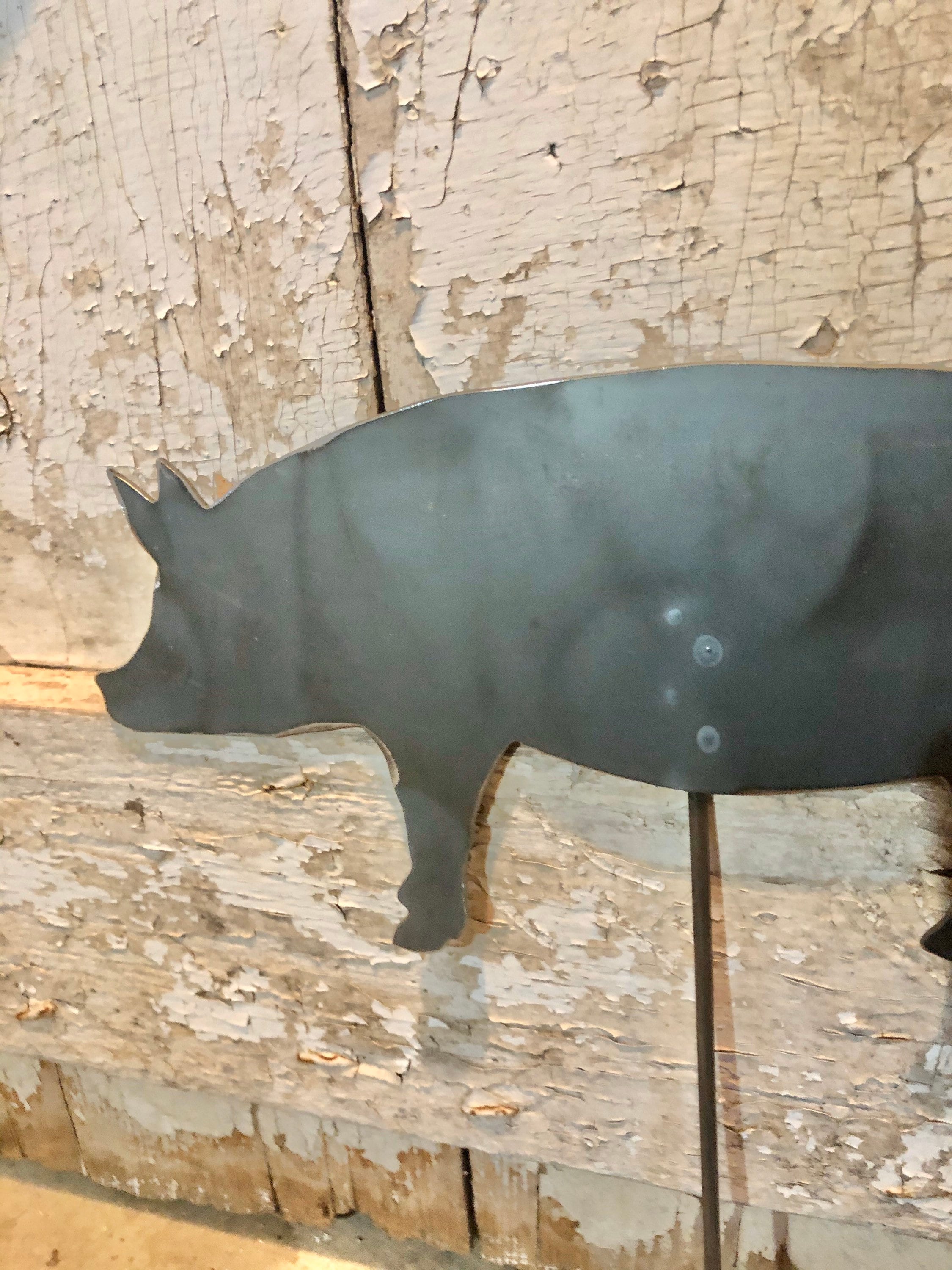 Pig Garden Stake Pig Yard Art Farm Metal Art Outdoor Etsy