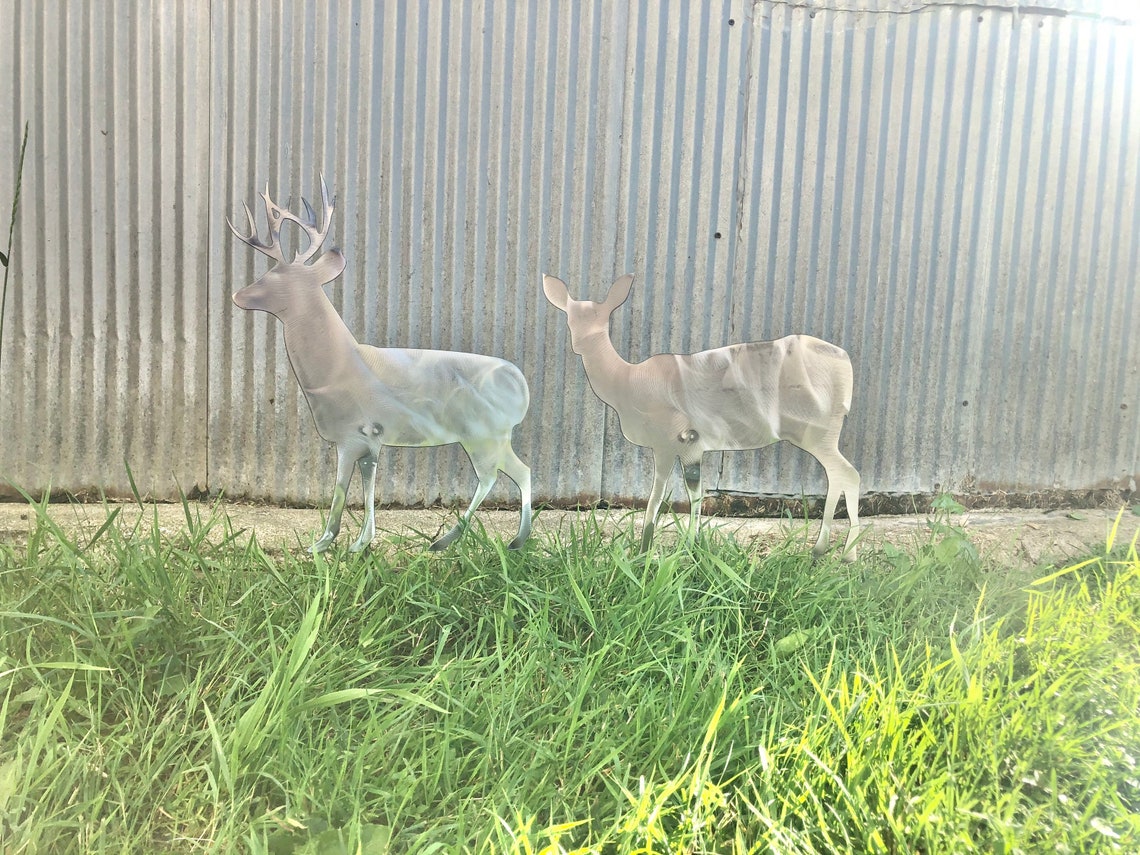 Buck and Doe Yard Stakes Deer Yard Art Deer Garden Decor Etsy