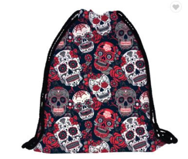 Sugarskull Drawstring Skull Bag Skull Drawstring Bag Skull Skull Backpack