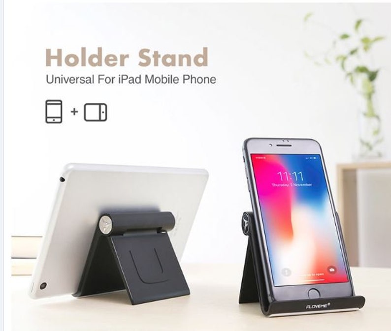 Folding Cell Phone Holder for Desk Adjustable Height Angle Etsy