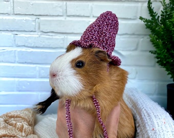 Gorro de crochet para cobayas: accesorio hecho a mano para mascotas pequeñas