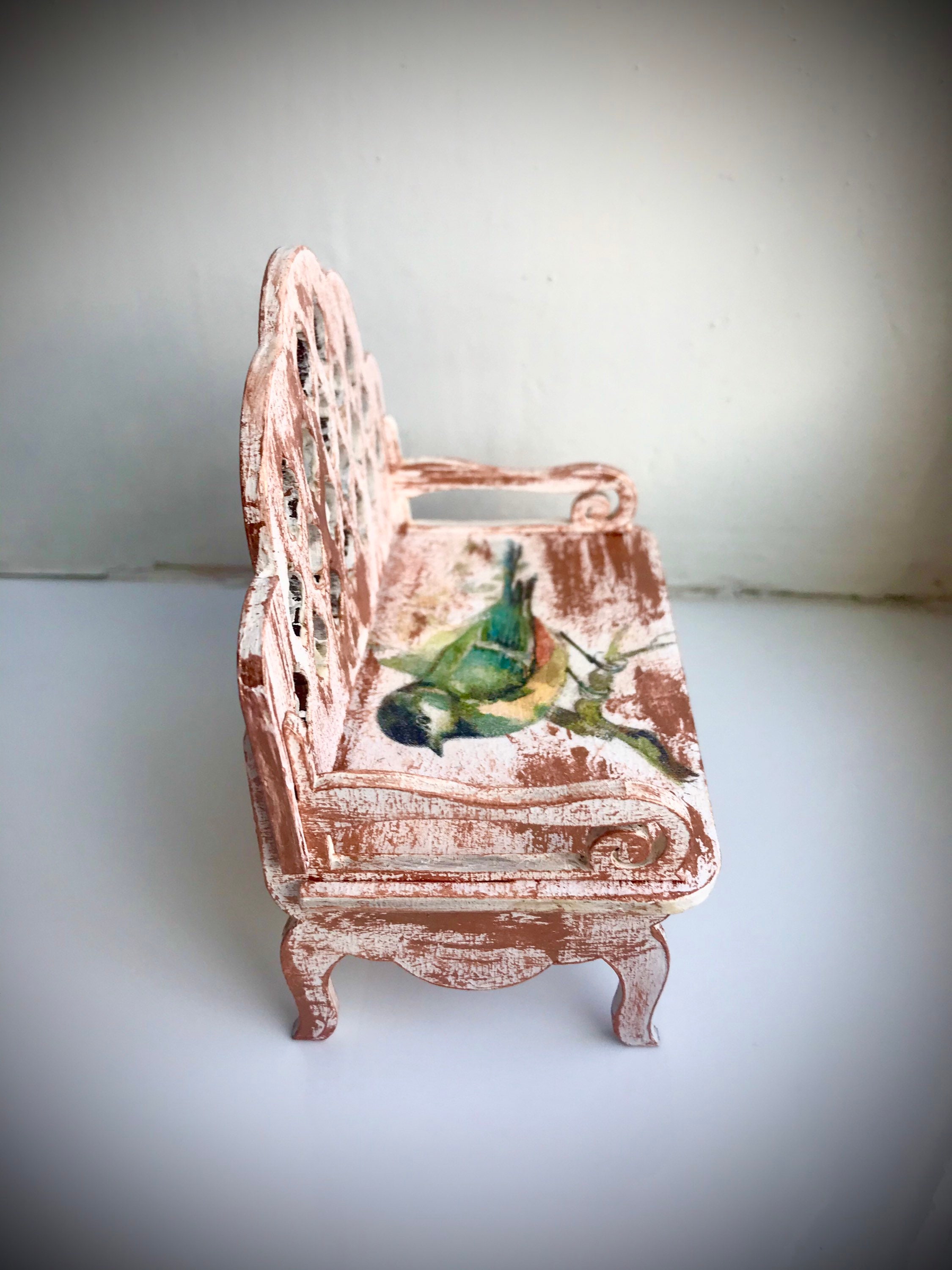 Wooden furniture for a doll a doll's sofa decoupage Etsy