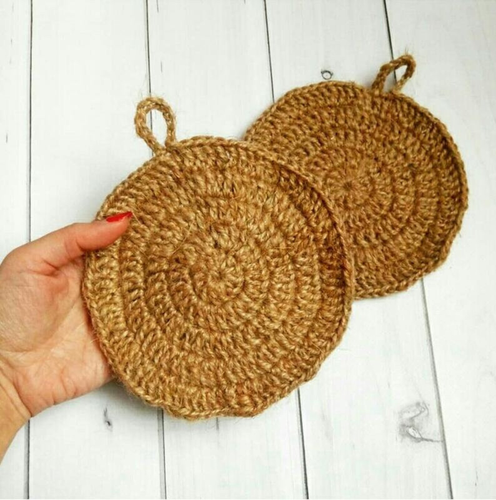 Handmade Pot Holders. Set of 2. Potholders. Jute. Eco. The Etsy