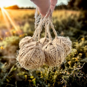 Jute twine Balls set of 6, Rustic holiday ornaments, Jute ornament, Seasonal Decor, Wedding decorations