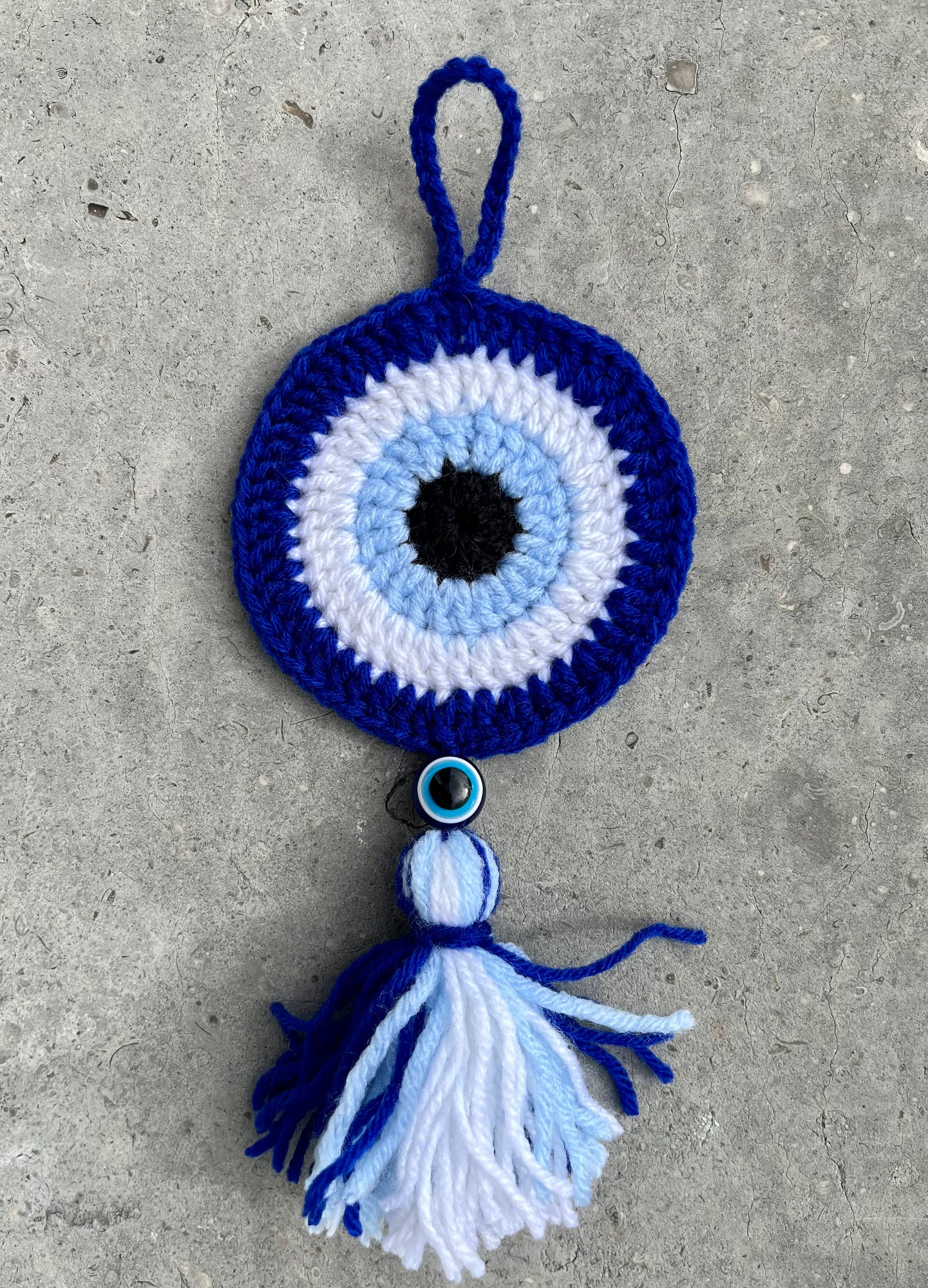 Decorazione Parete Amuleto Blu Malocchio - Farfalla Turca In Vetro E Lega, Portafortuna, 17,8 Cm - 2