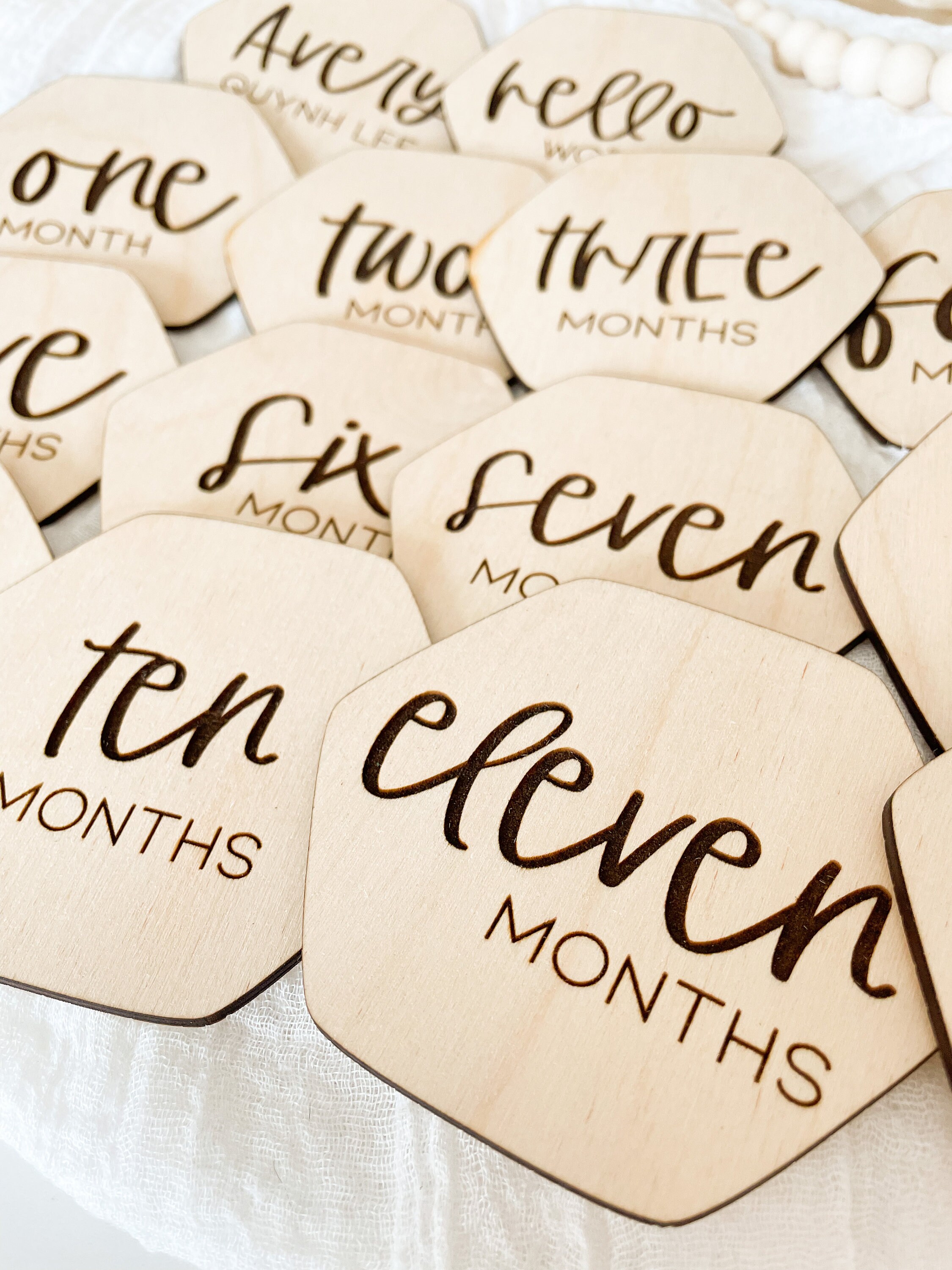 Babys First Year Milestone Set 12 Calligraphy Discs, Monthly Milestones ...